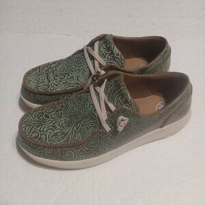 Ariat® Ladies Hilo Vintage Floral Emboss Turquoise Shoes 8.5B  10044588